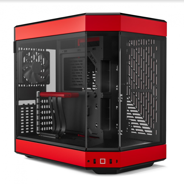 Hyte Caja PC Gaming Y60 Red, ATX, Cristal Panorámico 3 Piezas, 3