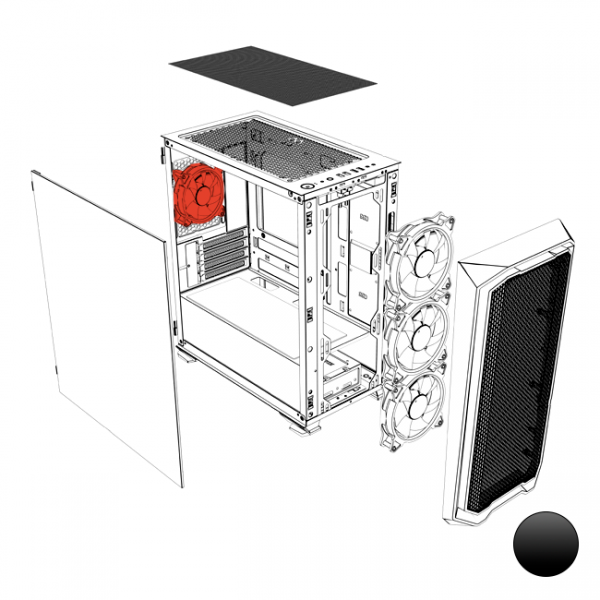 Repuesto - Krater mini Fan trasero negro