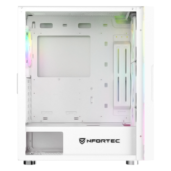Nfortec Surtur White Gaming-Tower ATX A-RGB mit Mallado-Frontblende